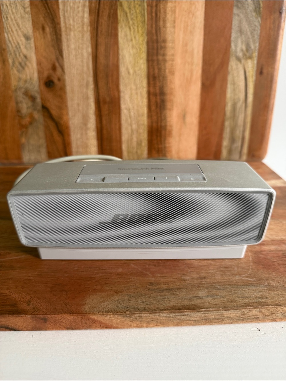 Bose Portable Bluetooth Speaker Working Light Gray/White Finish with Charger